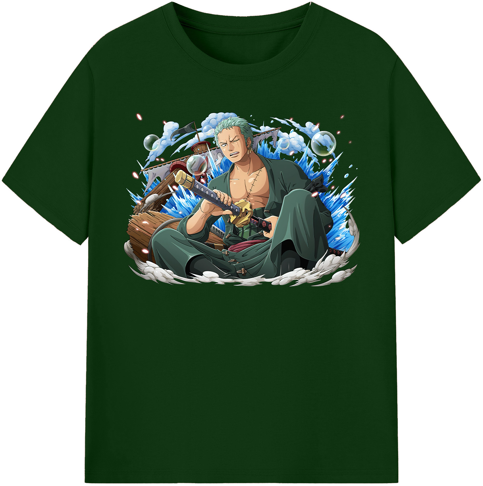 ワンピース ロロノア・ゾロ ONE PIECE Roronoa Zoro 綿100％半袖Tシャツ（フロントプリント）